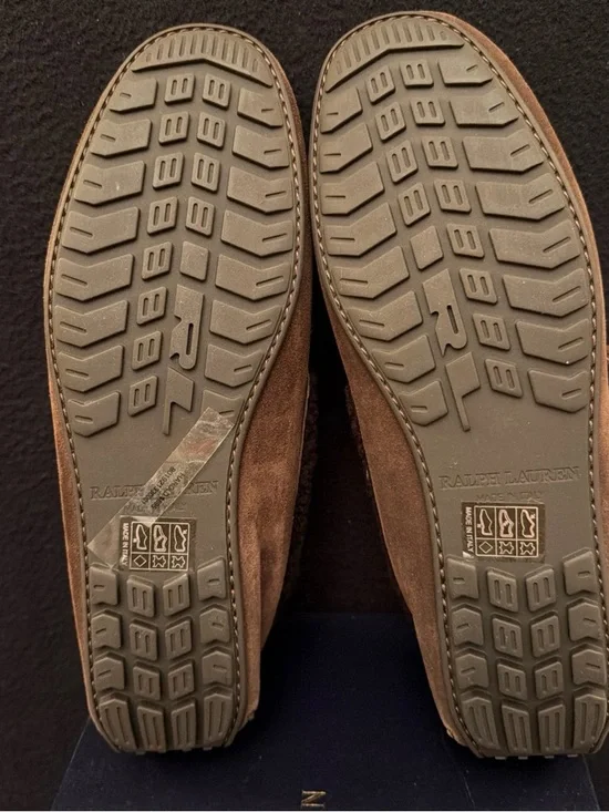 Ralph Lauren Purple Label Harold Tassel Shearling Eng Brown Mens Size 8D - Picture 6 of 10